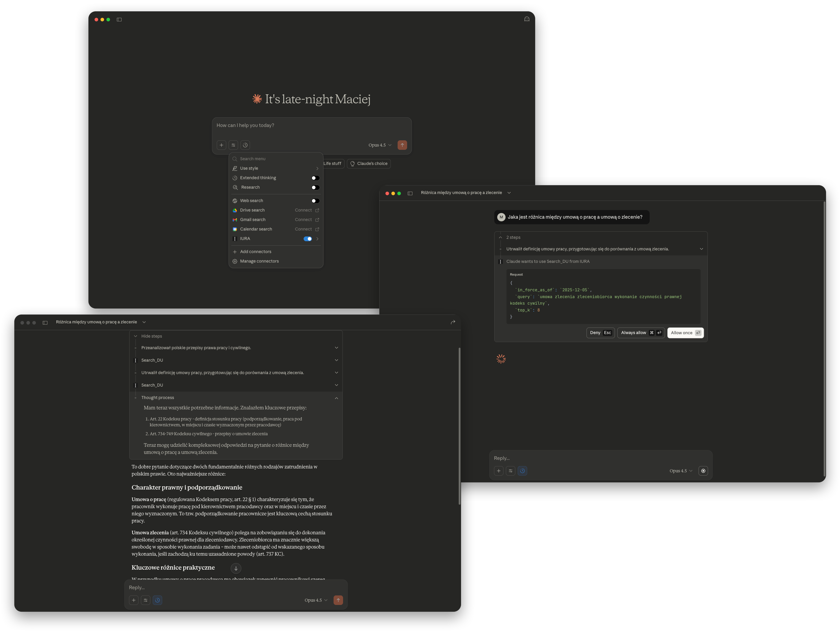 Example of using IURA MCP in Claude Desktop