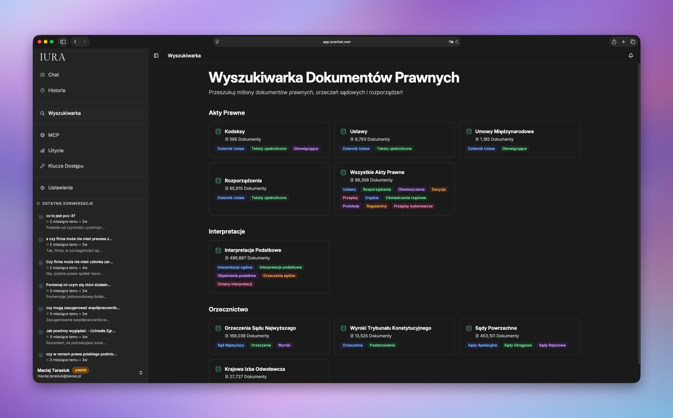 Wyszukiwarka dokumentów prawnych