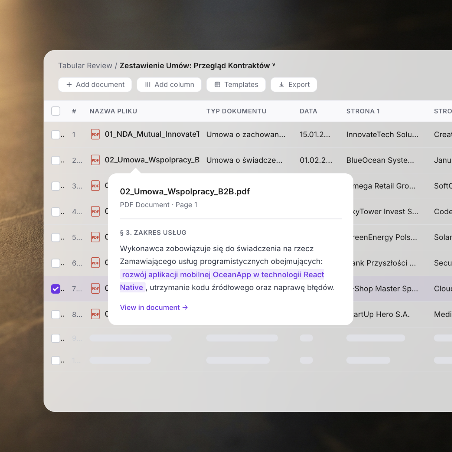 Przegląd Tabelaryczny